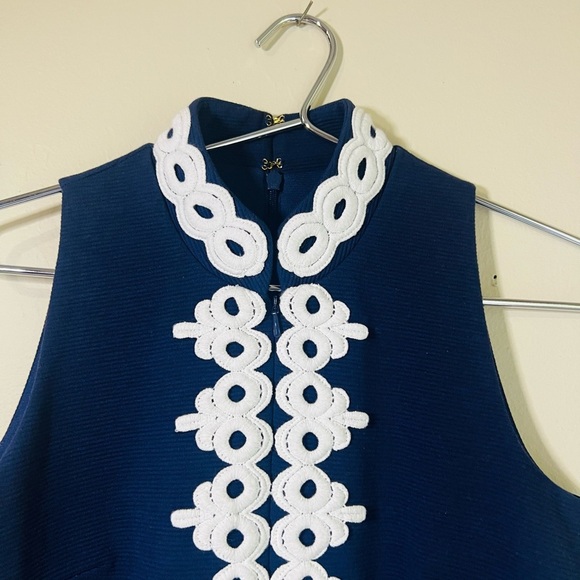 Lilly Pulitzer Navy Dress with White Accents - Picture 3 of 6